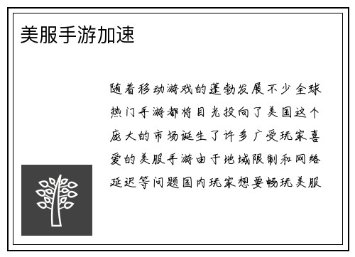 美服手游加速